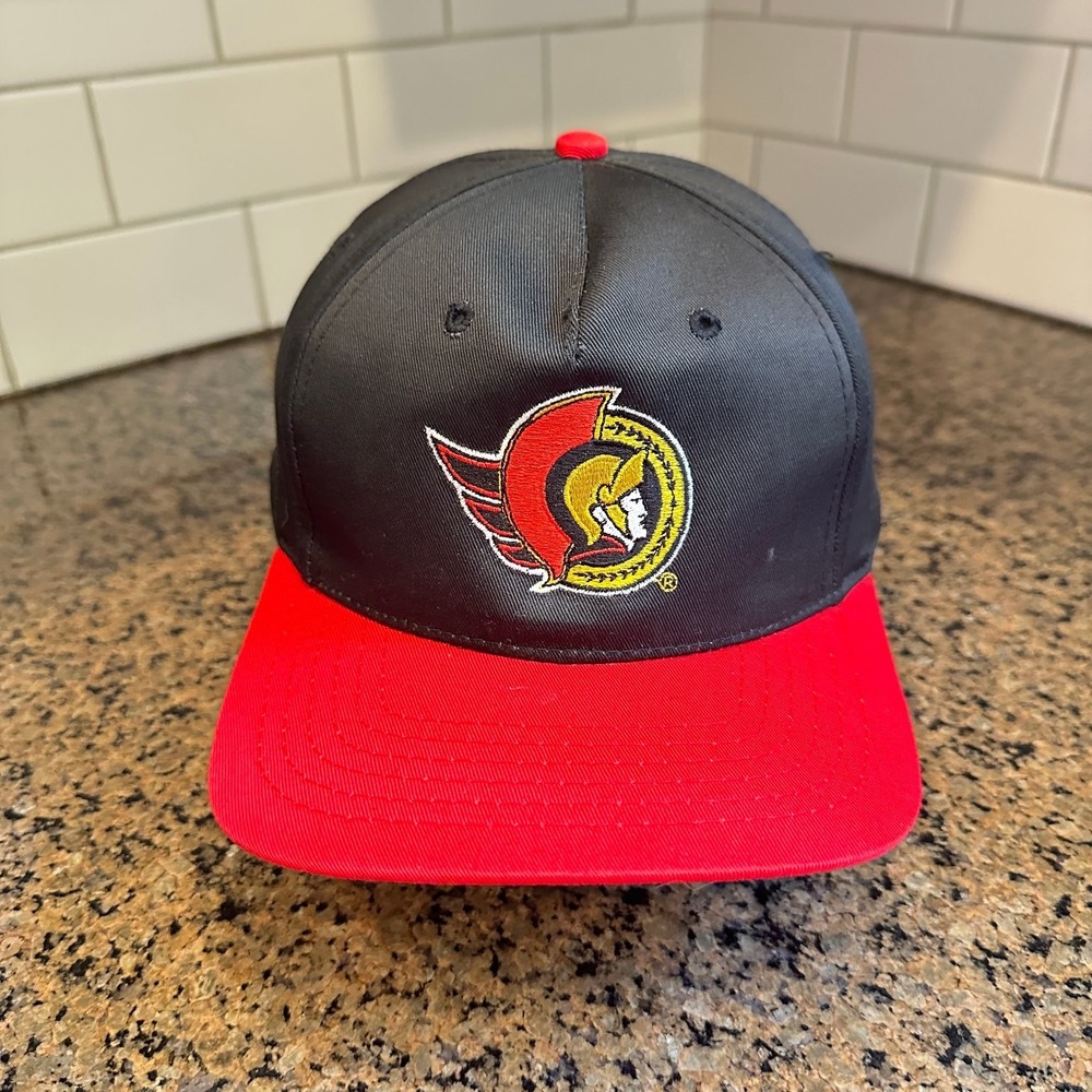 Ottawa Senators AJM Headwear Snapback Hat NHL Men OS Black Red Polyester Blend